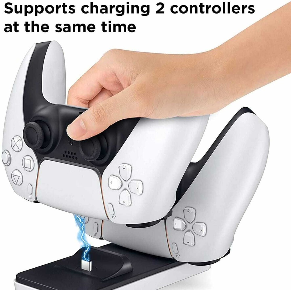 Dobe Dual PS5 Controller Fast Charging Dock, Compact and Lightweight, White