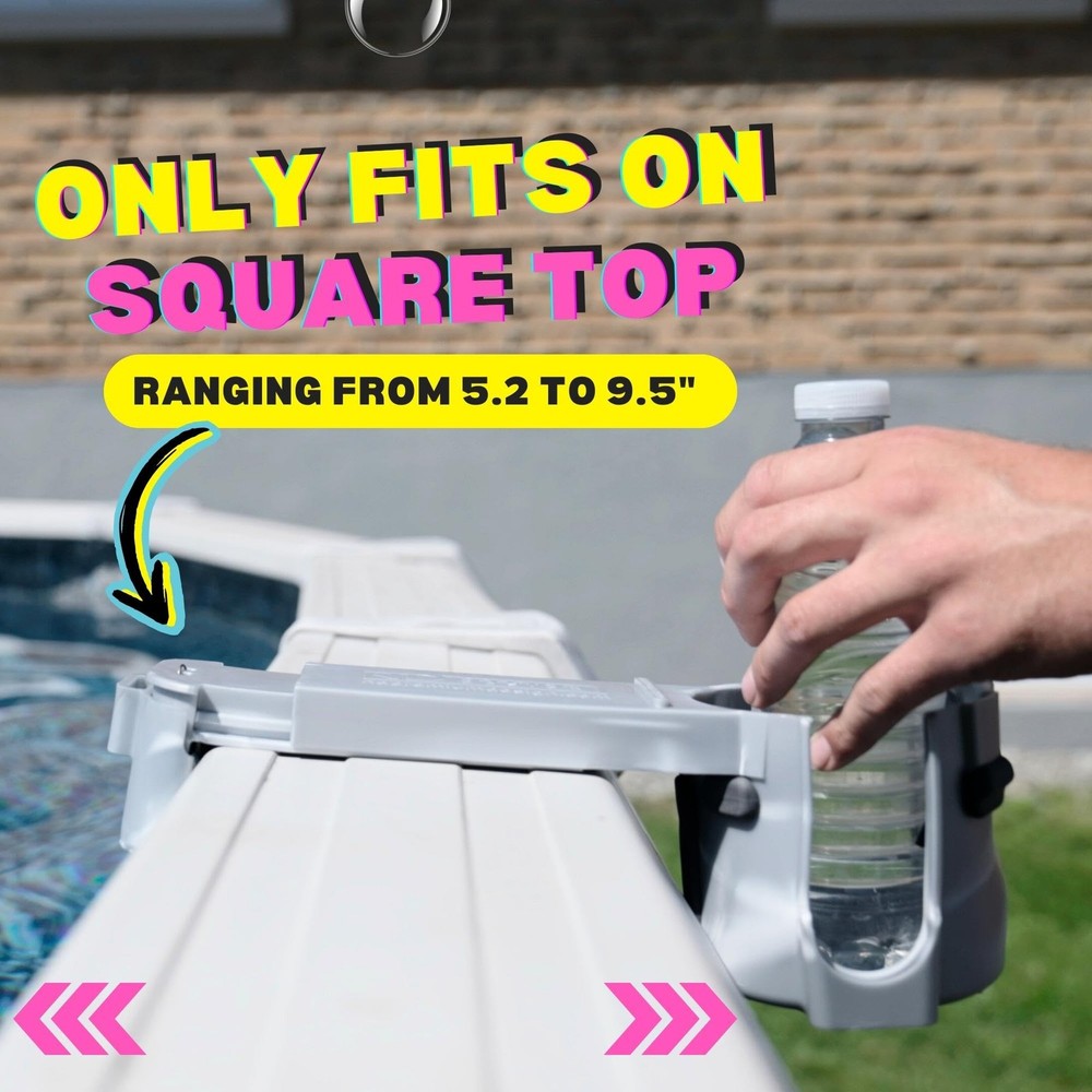 2-Pack Cup Holders for Above Ground Pool | Adjustable Drink Holder for Square...