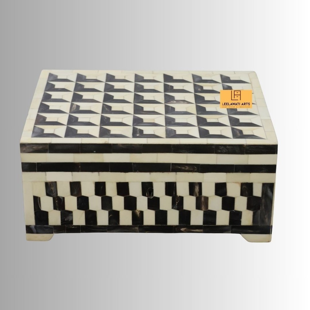 Bone Inlay Decorative Box Black And White Box
