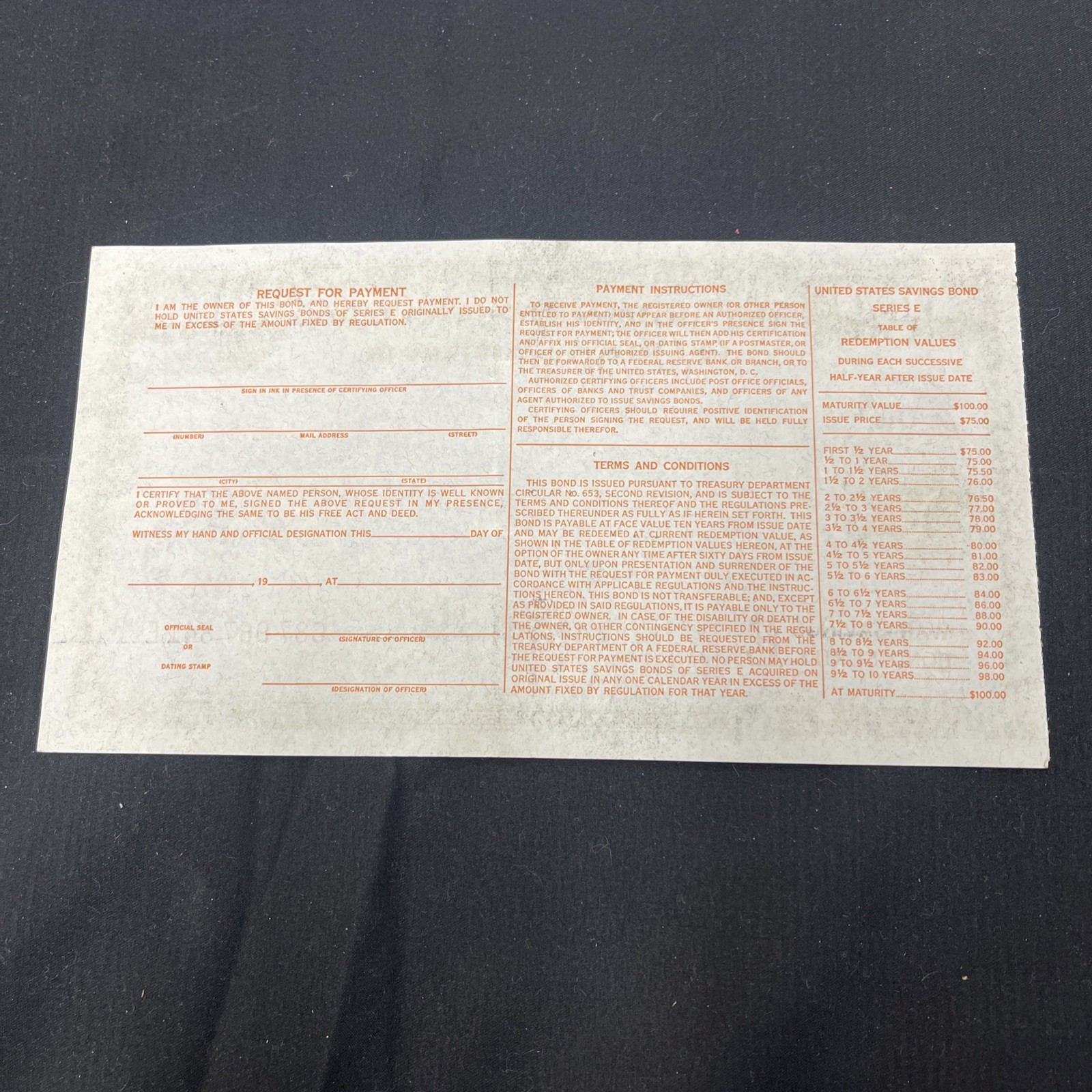 1944 Series E War Savings Bond $100