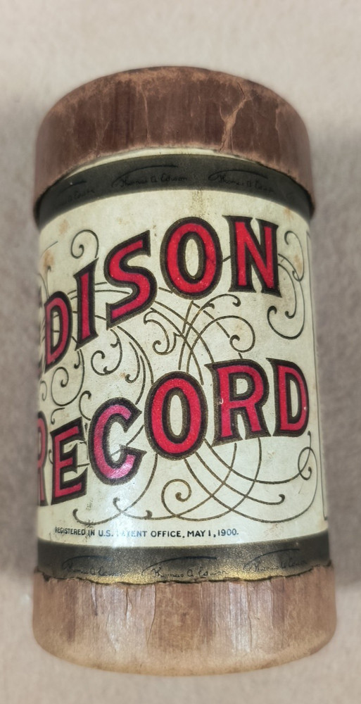 Antique 1908 Edison Cylinder Record ( Empty) Container National Phonograph Co