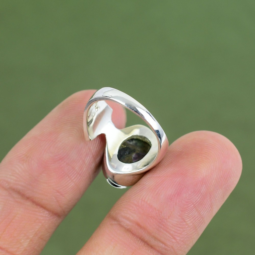 Copper Ruby Zoisite Ring 925 Sterling Silver Antique Ring Available In Ring Size