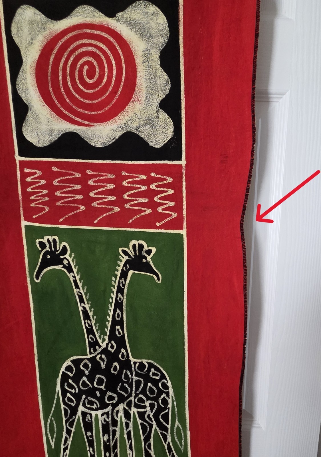 Large Handcrafted Kenyan Fabric Double Giraffe African Wall Art