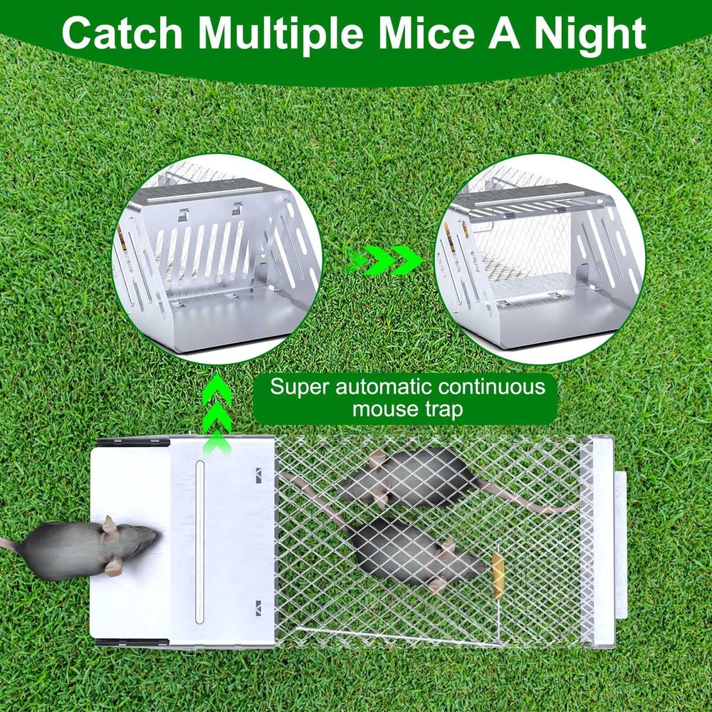 Humane Rat Trap, Automatic Continuous Live Animal Cage Trap That Work for Ind...