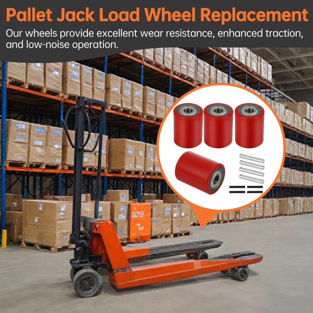 Homaisson 2 Pair Pallet Jack Load Wheels 3x3.75 Inch