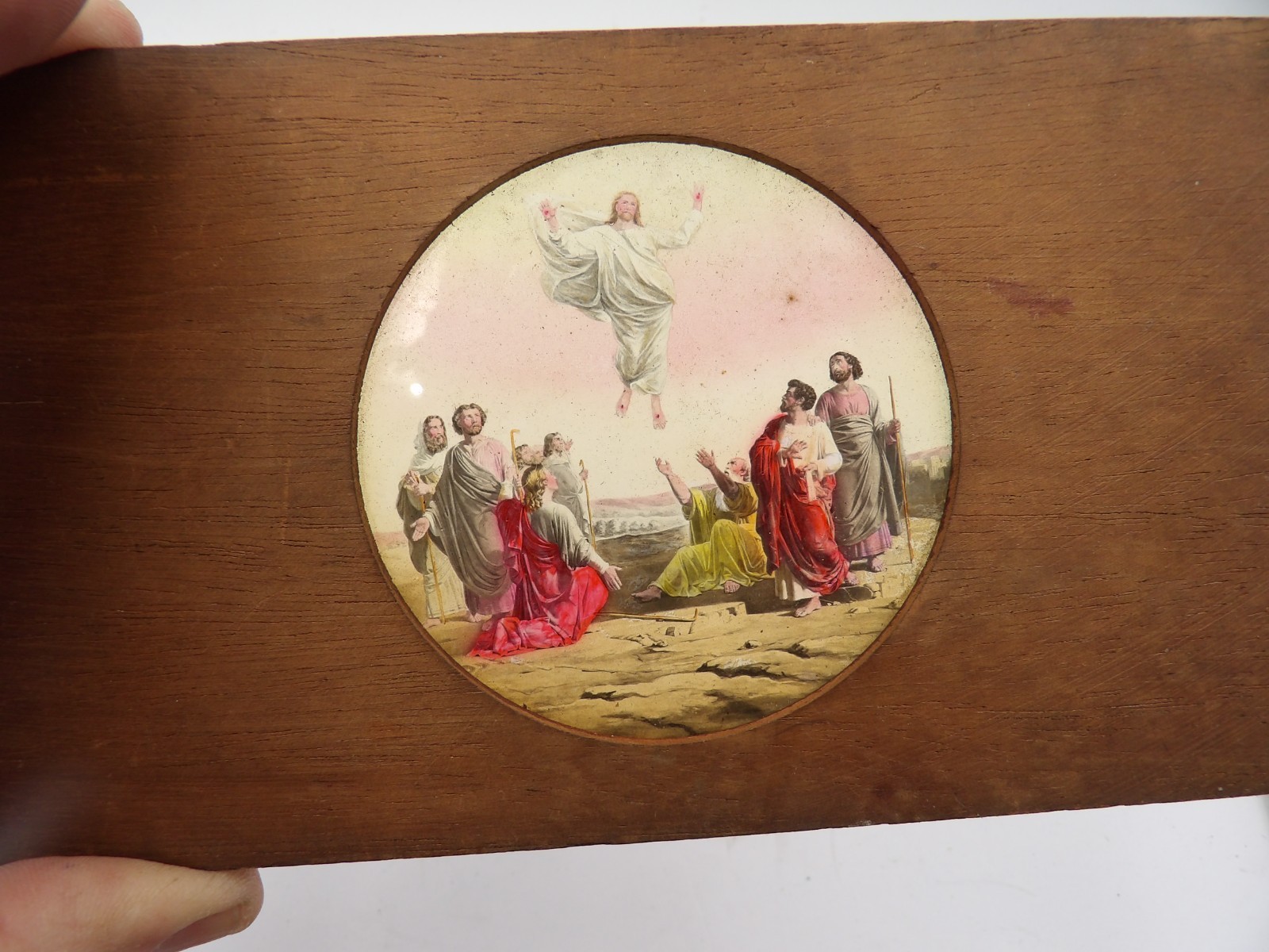 20 Magic Lantern 4x7 Wood Slides Christian Scenes