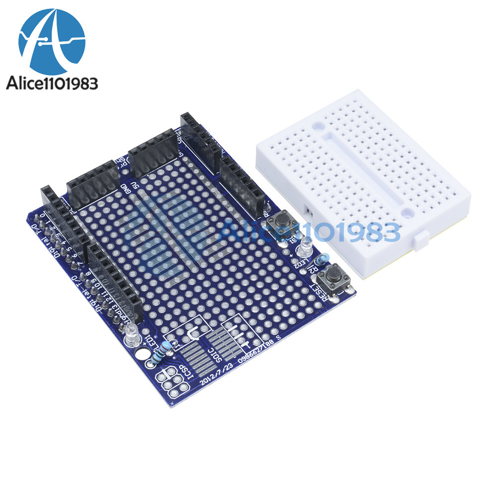 Atmega328P R3 Arduino Prototype Shield ProtoShield + Mini Breadboard