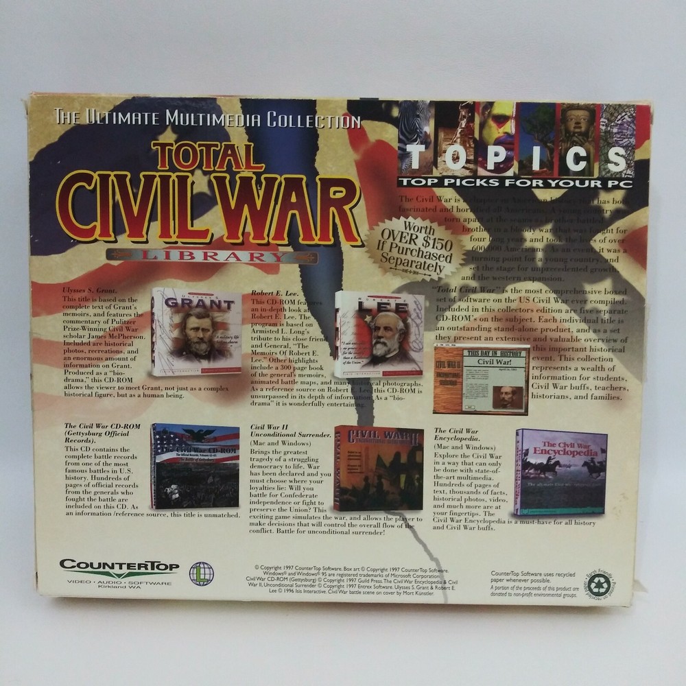 Total Civil War Library By Topics 5 CD-Rom Edition Software