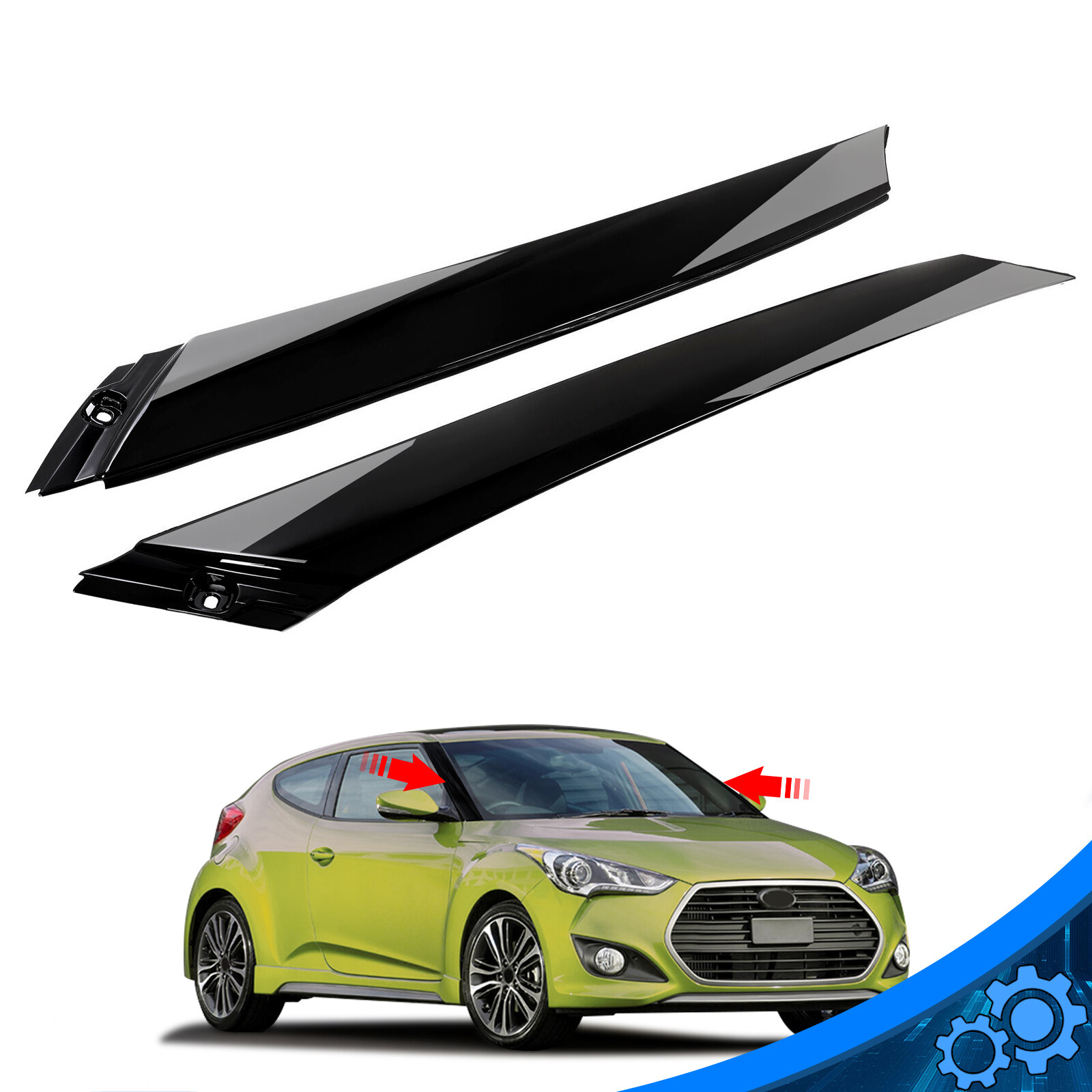 Windshield Pillar Trim Exterior Molding For Hyundai Veloster 2012-2017 LH+RH