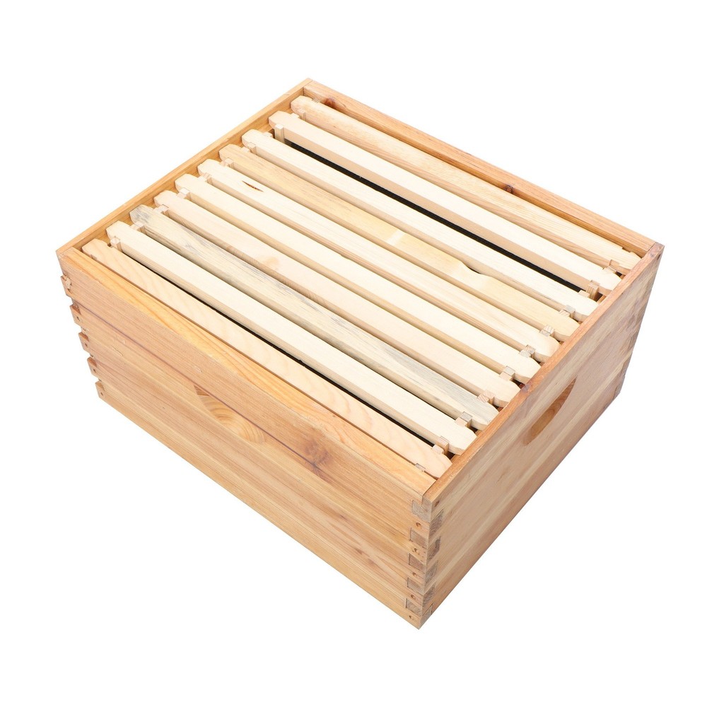 10 Frame Bee Hive Box Beeswax Coated With Frames and Waxed Foundations 4 Layer