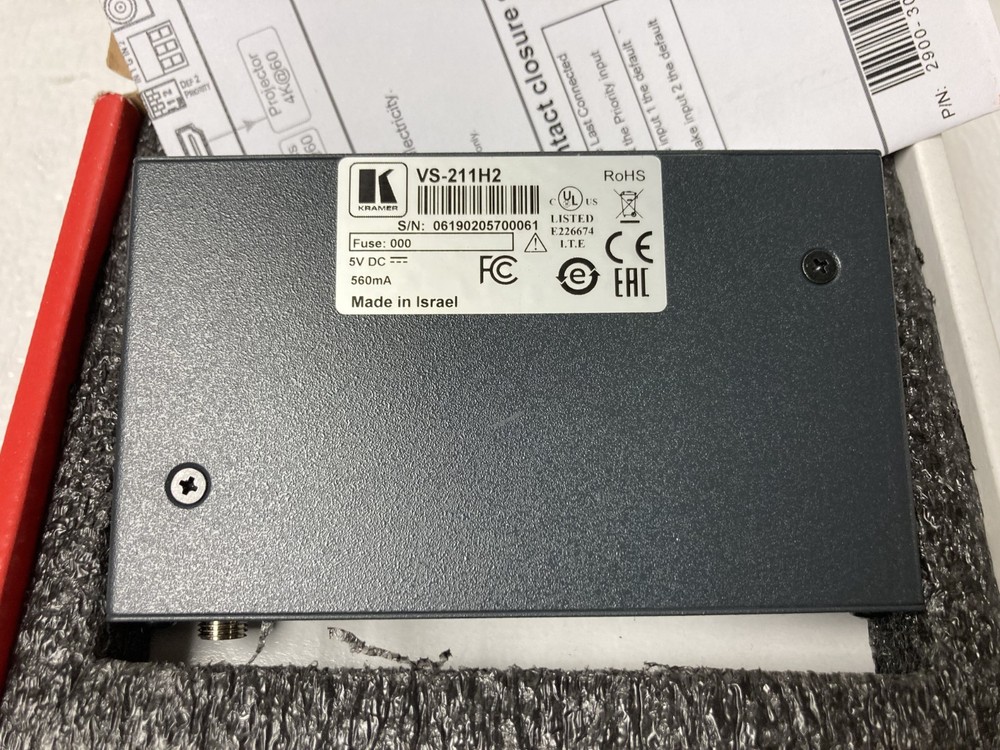Kramer DigiTOOLS VS-211H2 Automatic HDMI Standby Switcher Open Box