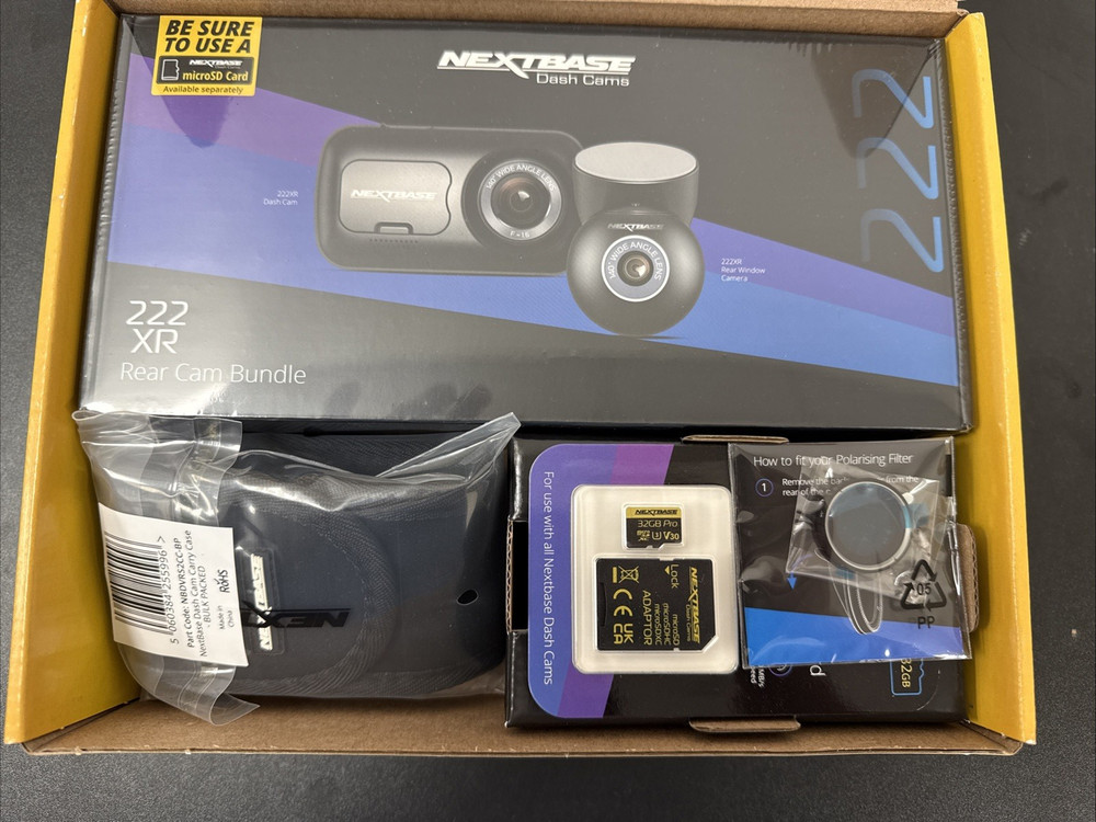 Nextbase 222XR Dash Camera + Rear Cam Bundle, Includes 32GB SD Card