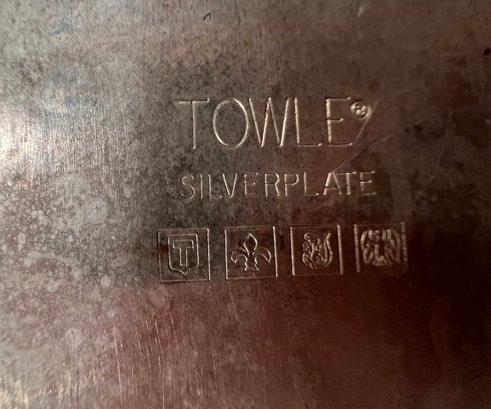 Antique Towle Rectangular Silverplated Platter Tray 24x11" Scrollwork See Handle