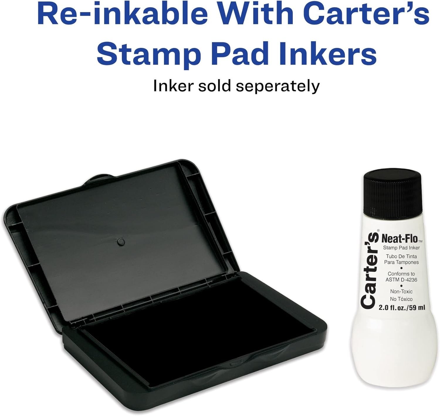 Carter's Stamp Pad Black Ink (21381) 166850 Black Ink Pad Rubber Stamp Foam Eco