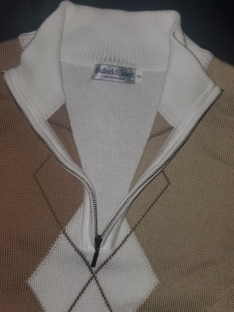 Bullock Jones Cotton Blend Argyle Golf Sweater