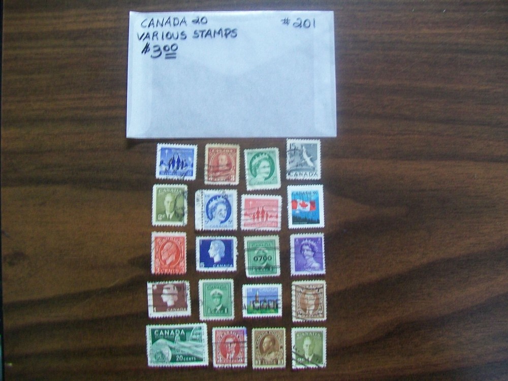Canada Postage Stamps - Canada - Vintage - 20 Various Stamps (201)