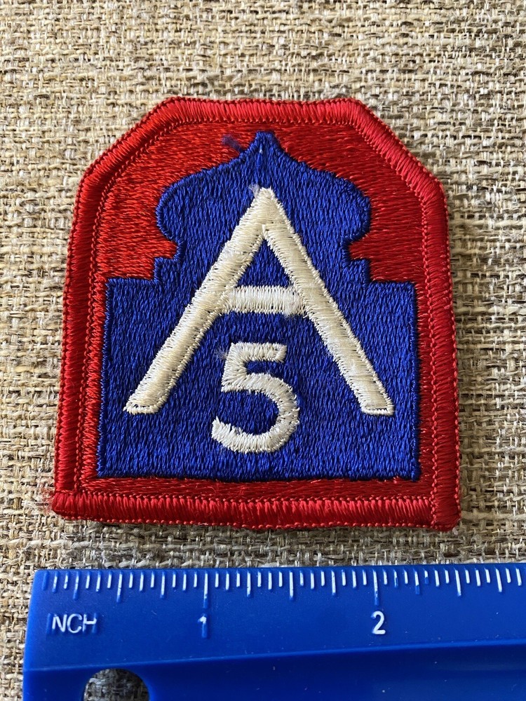 US Army 5th Army Patch Red White Blue A INV4448
