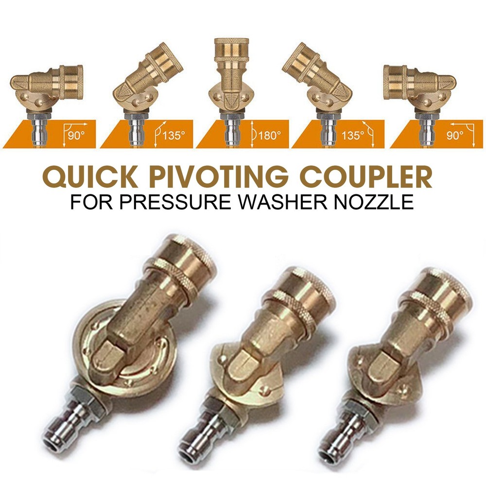 1/4" Quick Pivoting Coupler for Pressure Washer Nozzle,Gutter Cleaner Attachmet