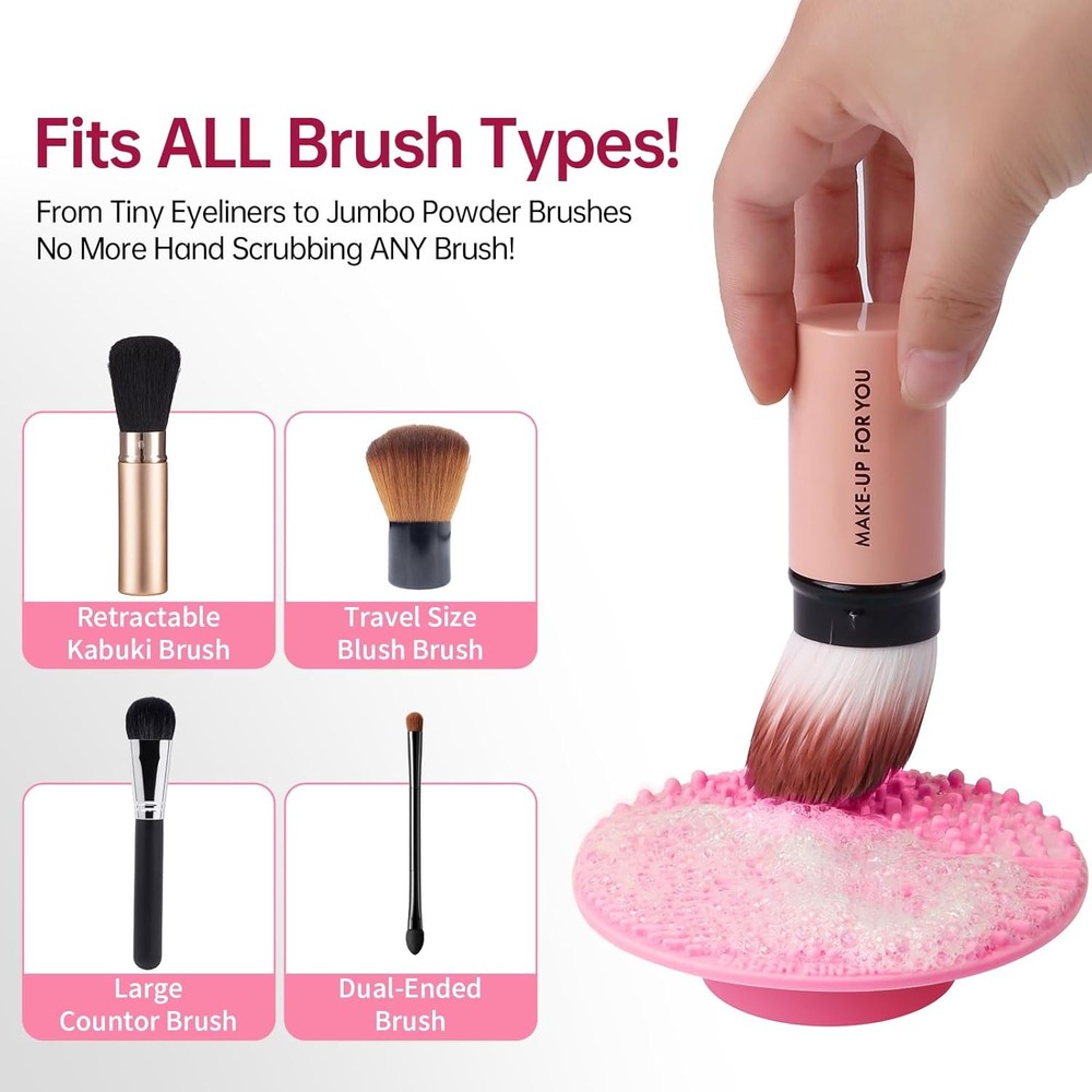Makeup Brush Cleaner, Make Up Brush Cleaner Solution + Makeup Brush Cleaner Mat