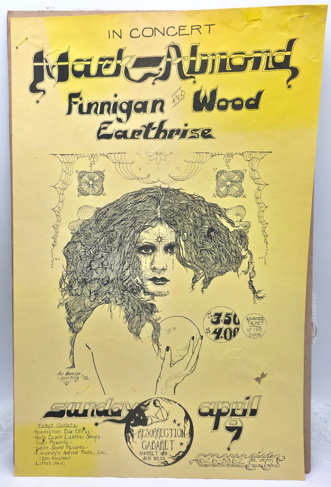 Mark-Almond Handbill Finnigan & Wood Resurrection Cabaret San Francisco 1972