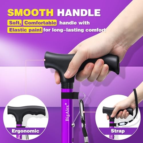 Folding Walking Cane for Elderly Adjustable & Portable Walking Stick for