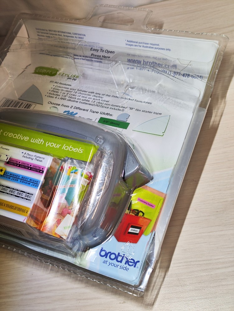 Brother PT-90 P-Touch Personal Labeler Maker Open Box!