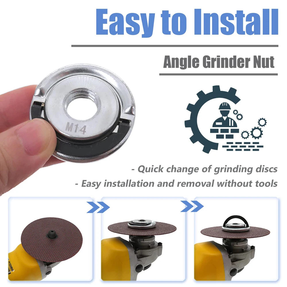 M14 Angle Grinder Quick Release Self-Locking Grinder Pressing Plate Flange Nut
