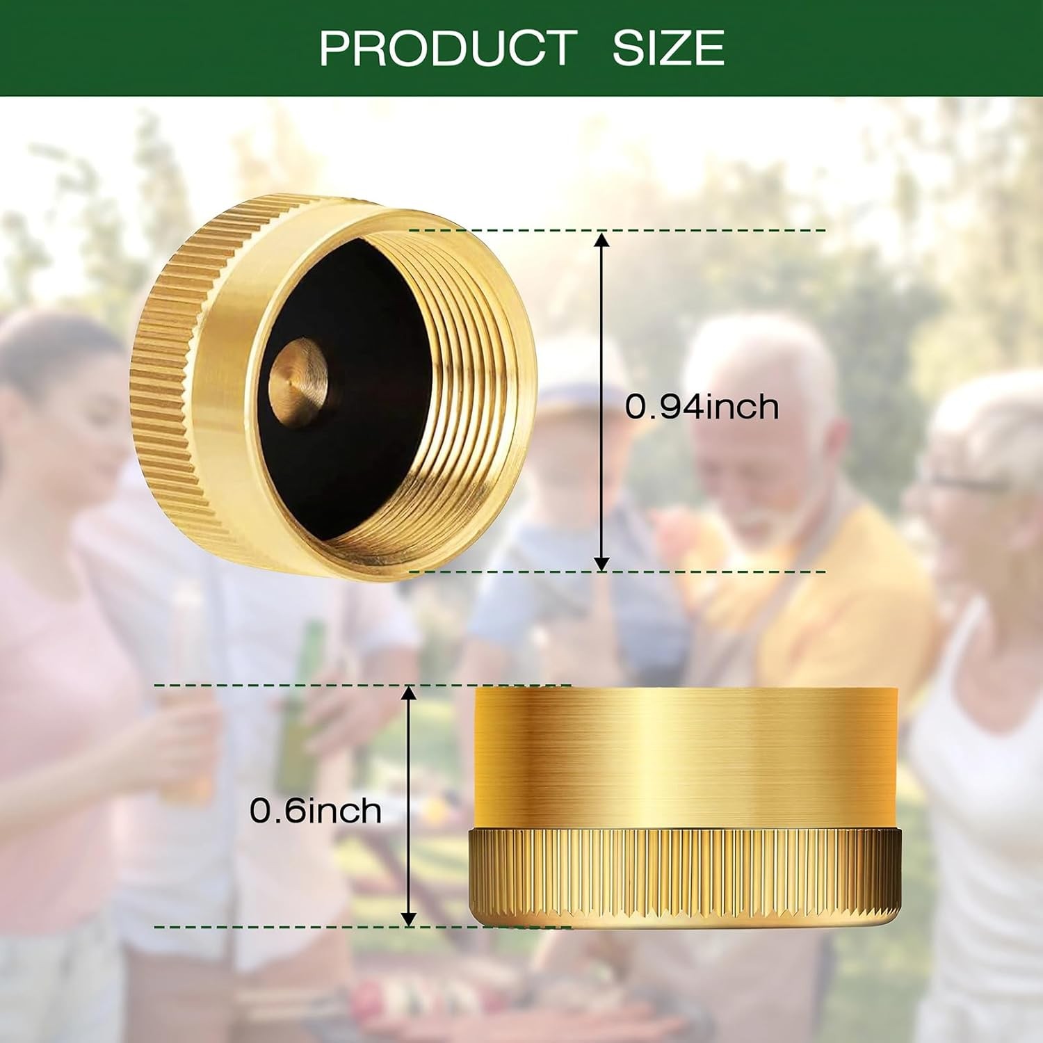 12 PACK 1LB Gas Refill Propane Bottle Cap Tank Threaded Valve Covers Solid Brass