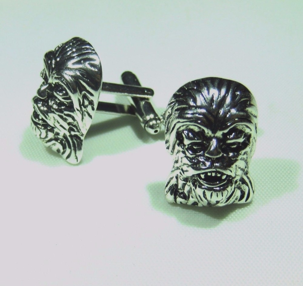 STAR WARS CHEWBACCA SILVER CUFFLINKS PREMIER QUALITY