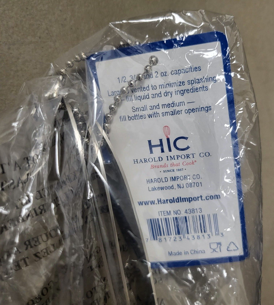 HIC Condiment Funnel Set, 3 sizes included