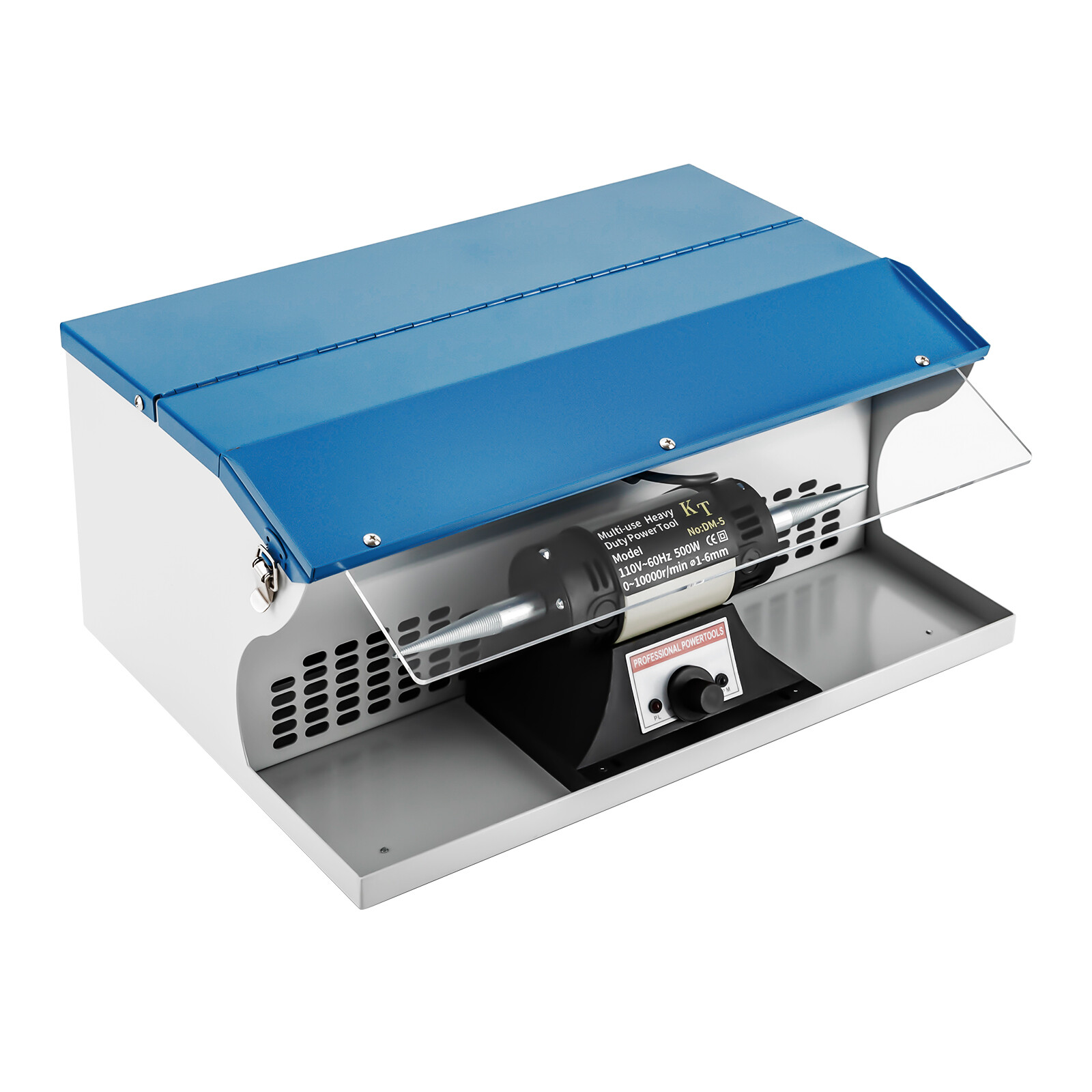 Benchtop Polishing Buffing Machine Jewelry Polisher Dust Collector W/ Light 200W