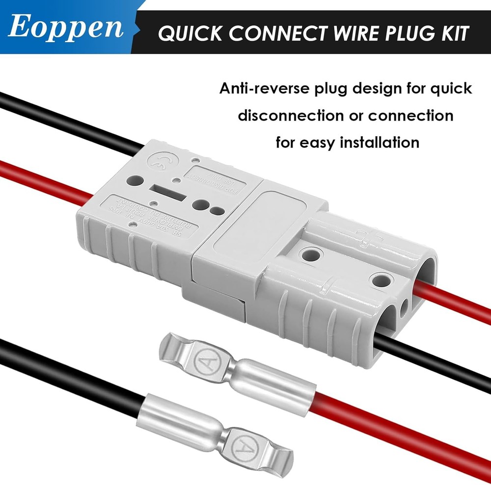2Pcs 50Amp Quick Connect/Disconnect Gray 50A with Plug Mounting Panel (2Pcs)