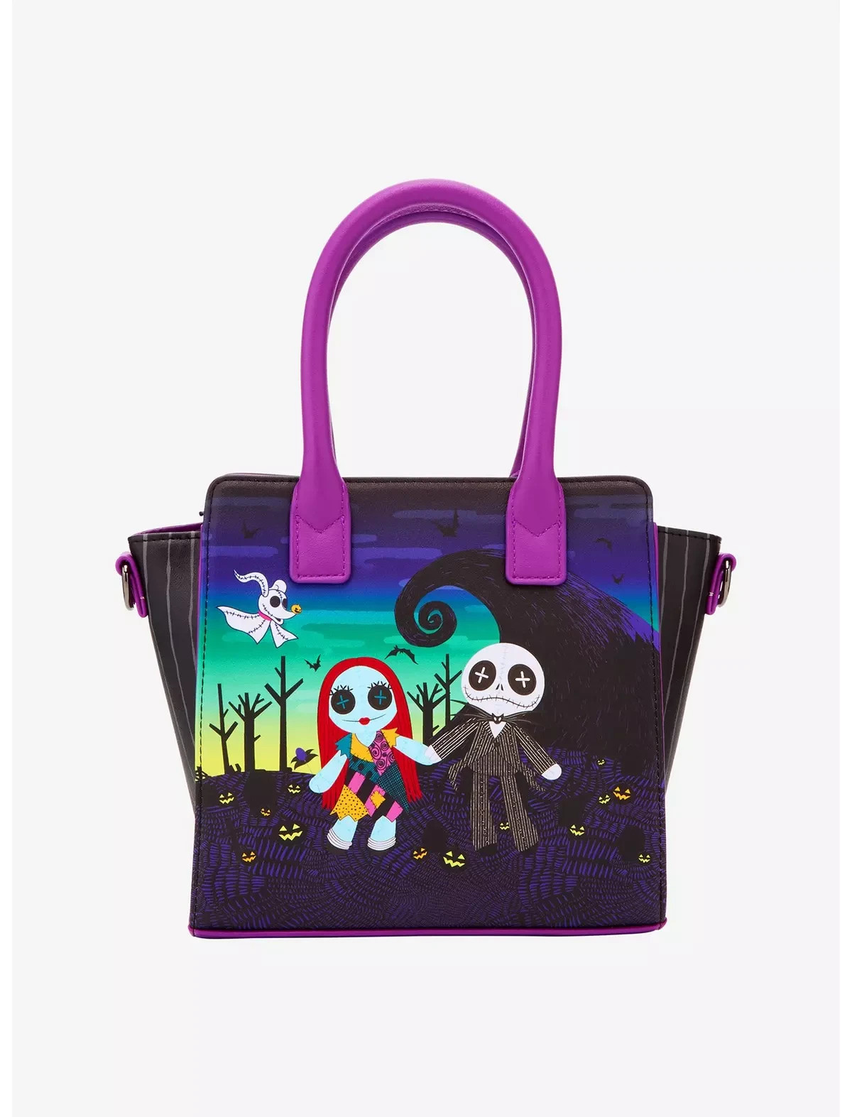 LOUNGEFLY DISNEY NIGHTMARE BEFORE CHRISTMAS MINI SATCHEL NW JACK & SALLY DOLLS
