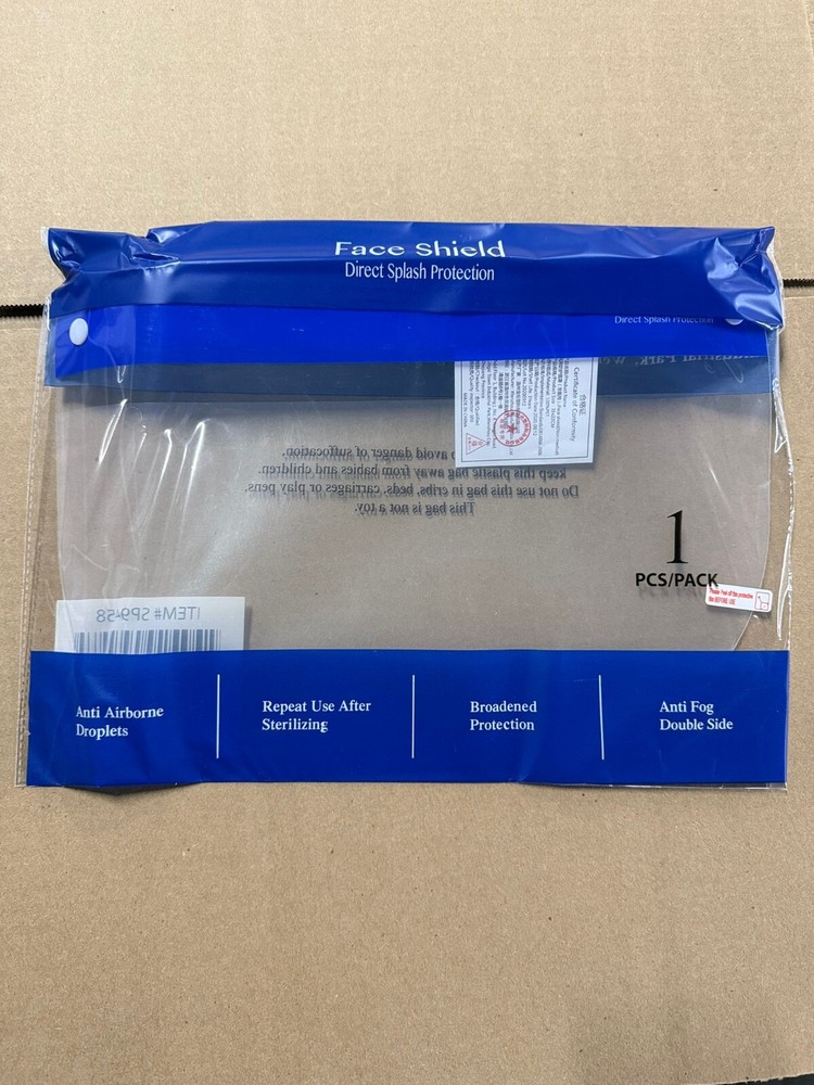 Safety Full Face Shield Reusable Shield Clear Washable 200 PACK ! !!!!