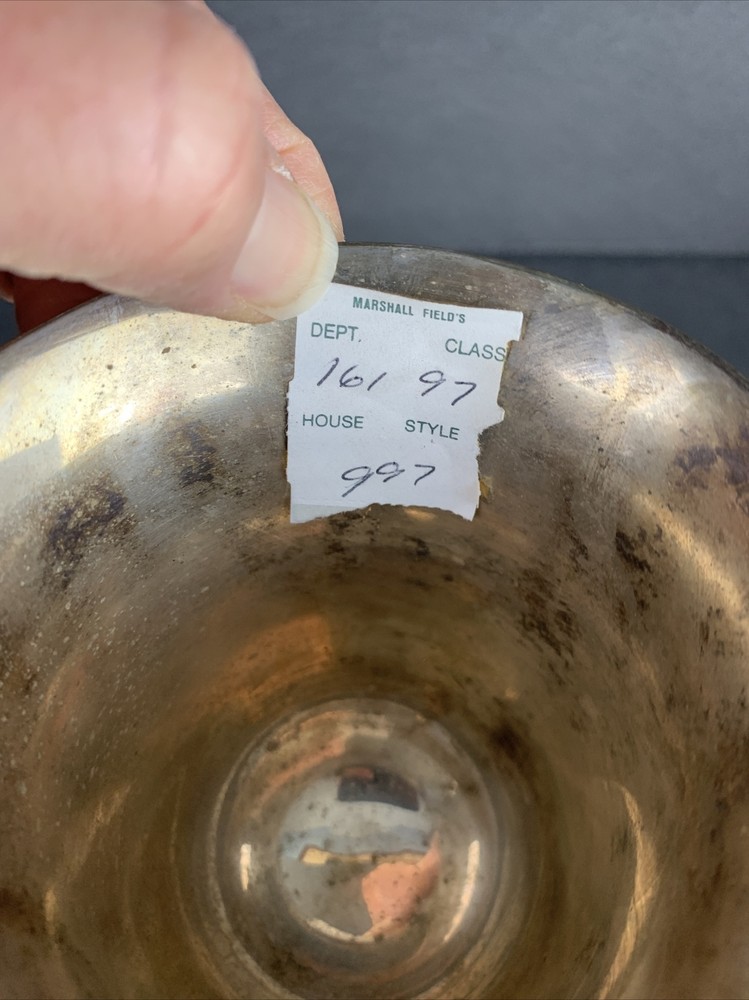 Vintage Silver Plated Wine Water Goblet 7.5" Tall Made in India Marshall Fields