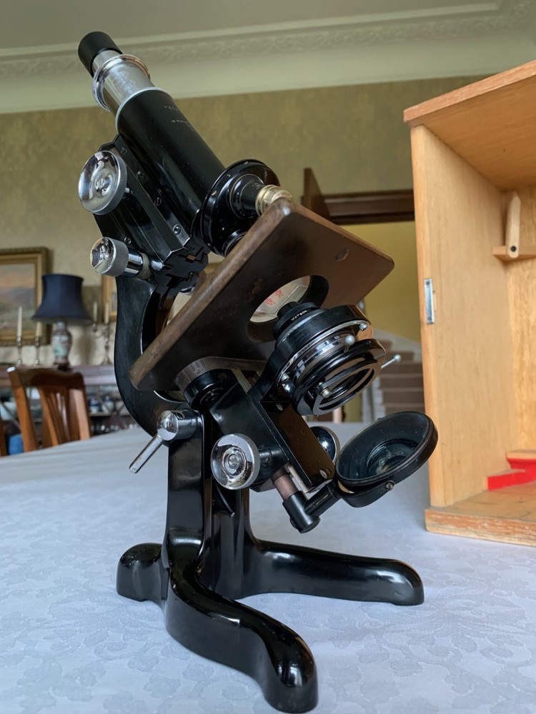 Vintage W. Watson & Sons Ltd - Service Model Microscope - #92310 c1948, Cased