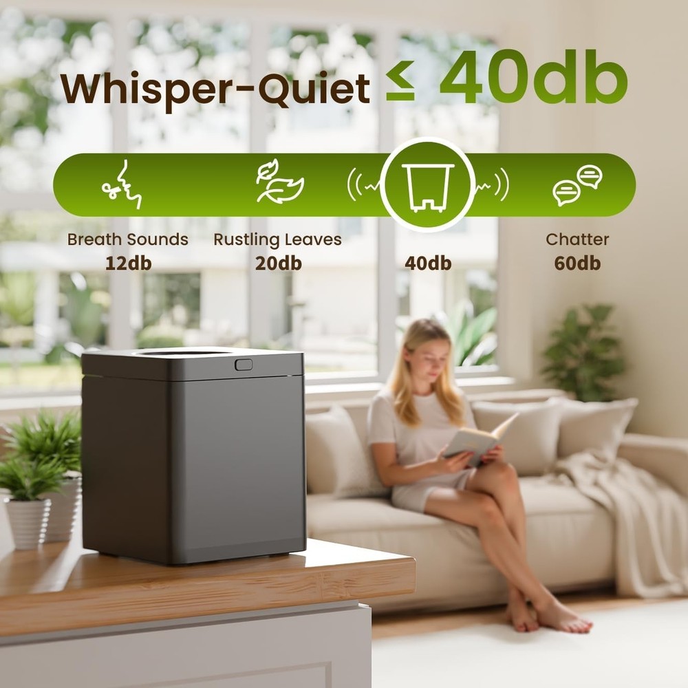 Compost Bin Electric for Kitchen, 3L Smart Countertop Composter with Odorless...