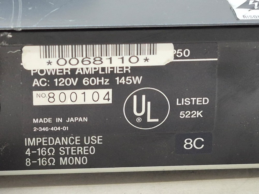 SONY SRP-P50 POWER AMPLIFIER - Missing Volume Knob