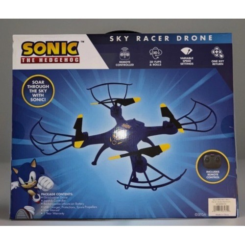 Sonic The Hedgehog Sky Racer Drone Remote Controlled 3D Flips One Key Return