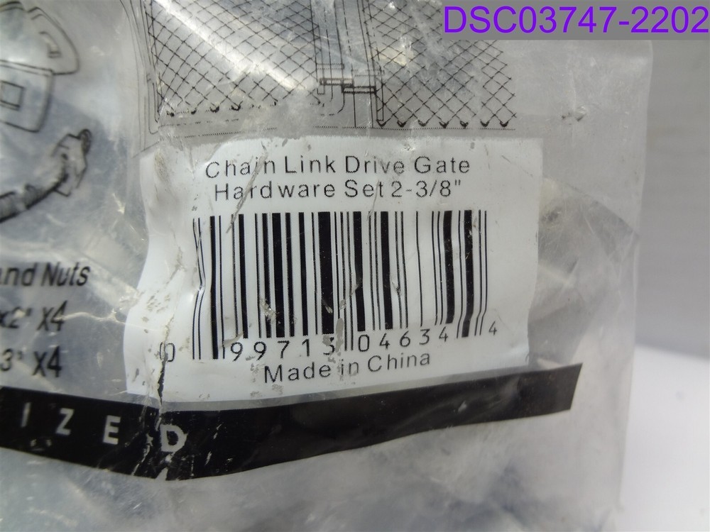 Chain Link Drive Gate Hardware Set 2-3/8". 099713046344