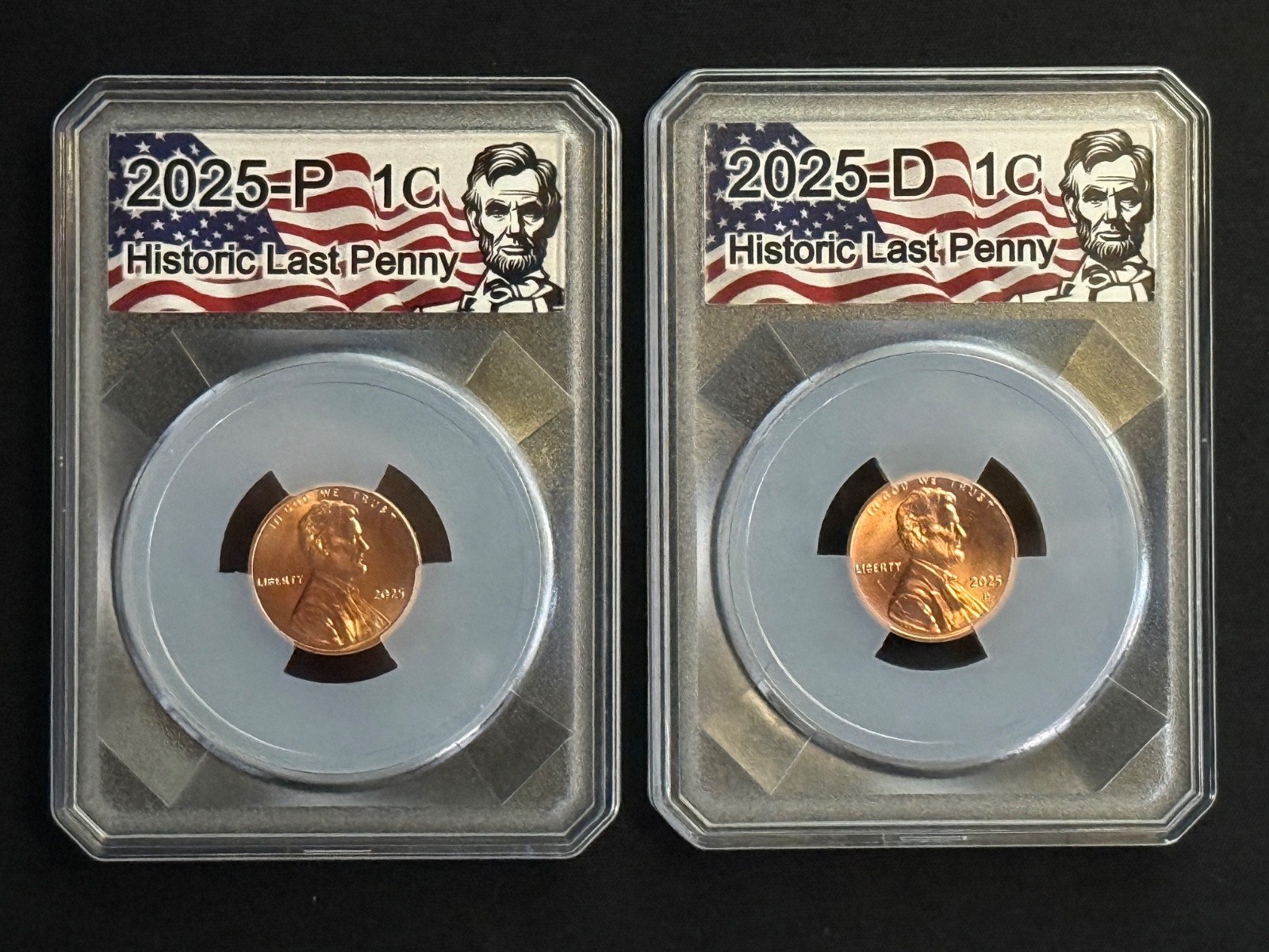 Historic Last Penny 2025 P&D Set • Encased In Premium Professional Coin Displays
