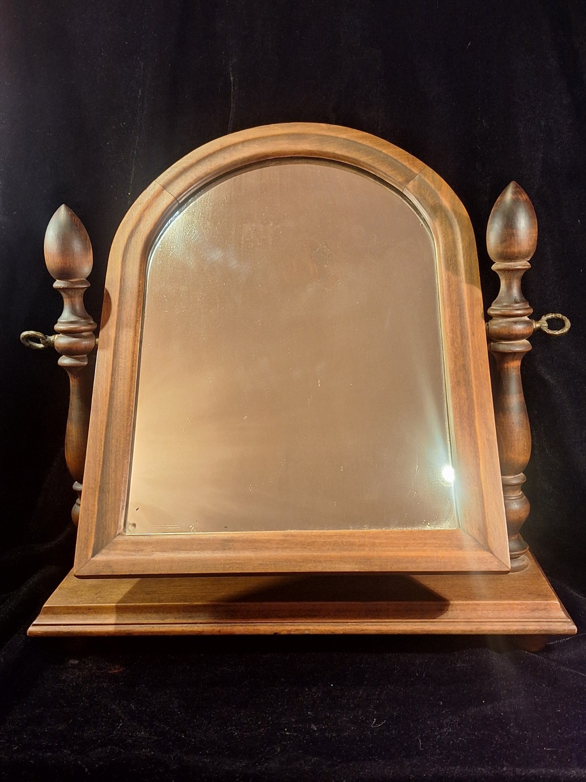 Antique Wood Tabletop Vanity Dressing Table Swivel Mirror by Schulze & Van Stee