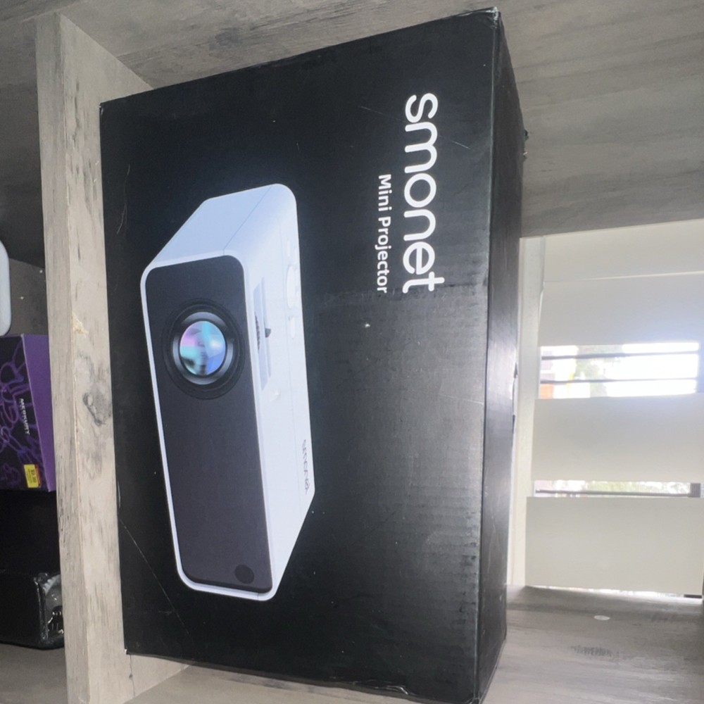 smonet Mini Projector TFT Desktop White Built-in Speaker with Accessories