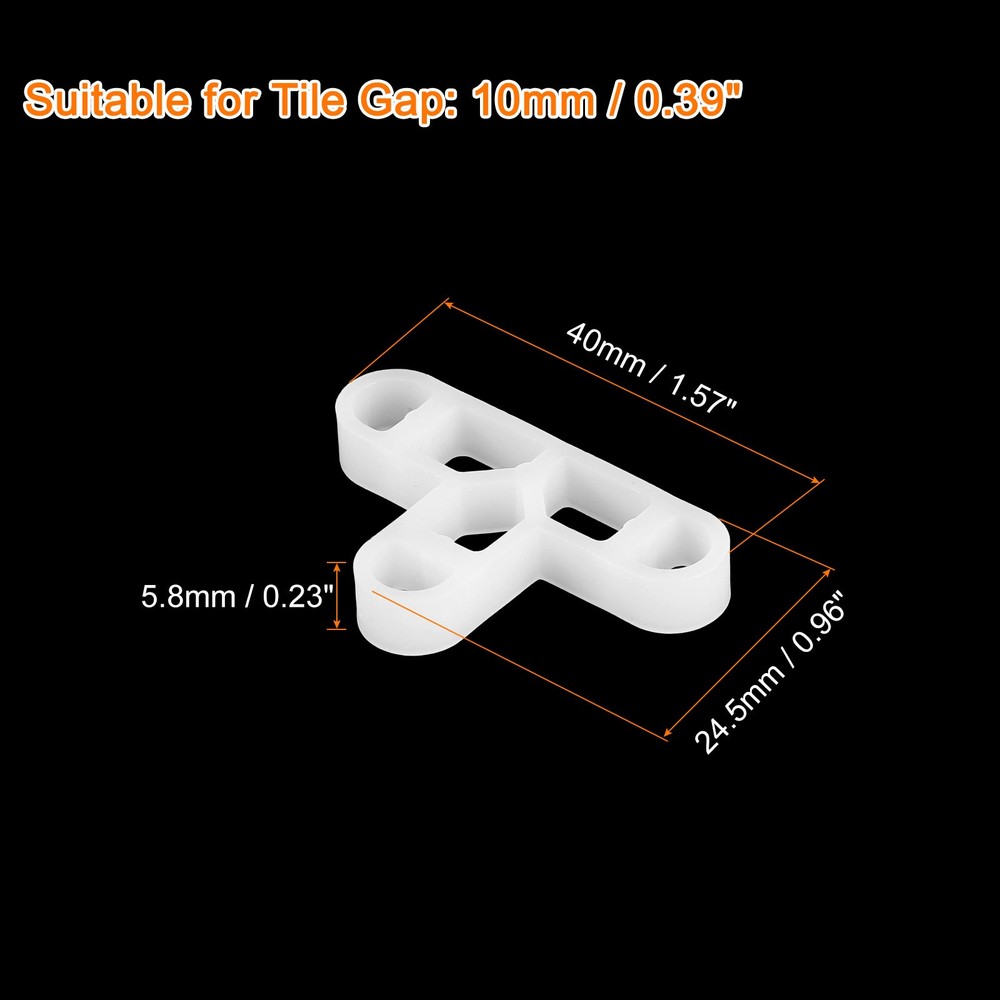 200Pcs Wall Floor Tile Plastic T-Shape Spacers Tiling Tools 10mm 3/8" White