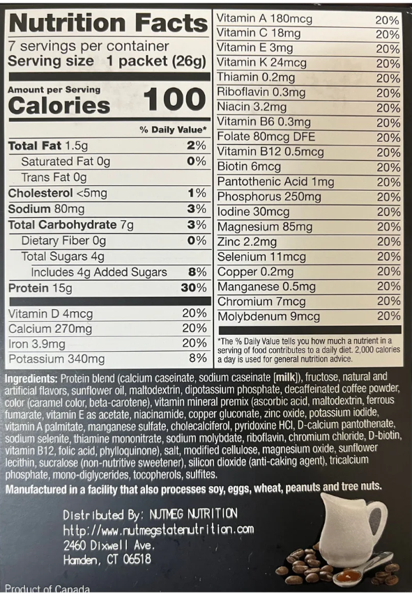 Proti Fit Caramel Caffe Latte Pudding Shake Meal Replacement