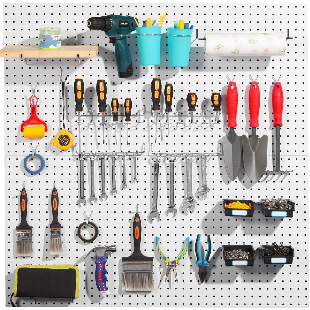 Pegboard Hooks Assortment, for Organizing Various Tools, with Pegboard Bins, ...