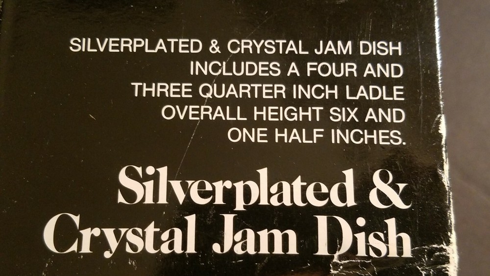 NEW IN BOX Jam Dish Leonard Silver Silver Plated & Crystal Ladle (MISSING SPOON)