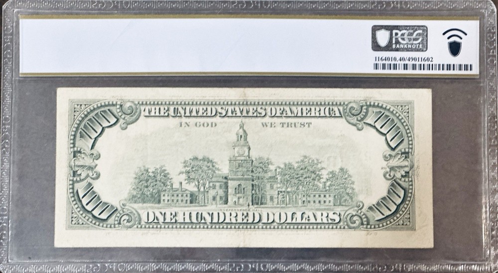 1990 $100 federal reserve note (RARE￼misalignment error) PCGS