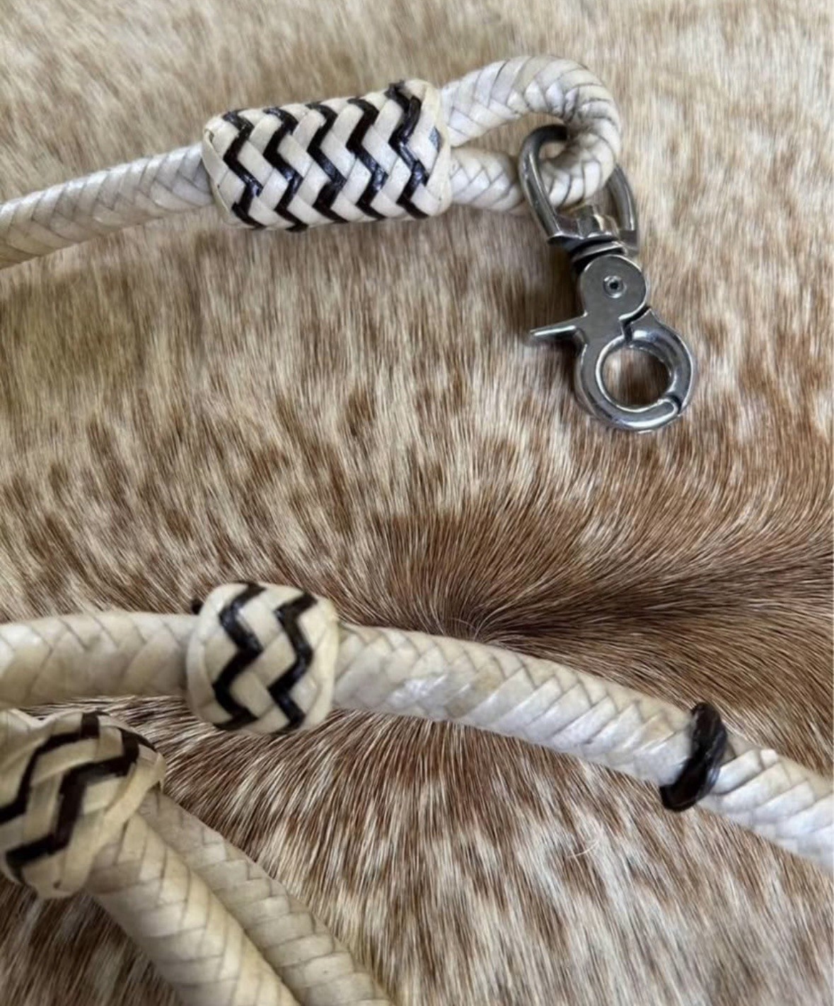 Round Braided Rawhide 7’ Contest Barrel Racing Trail Rein New Horse Tack