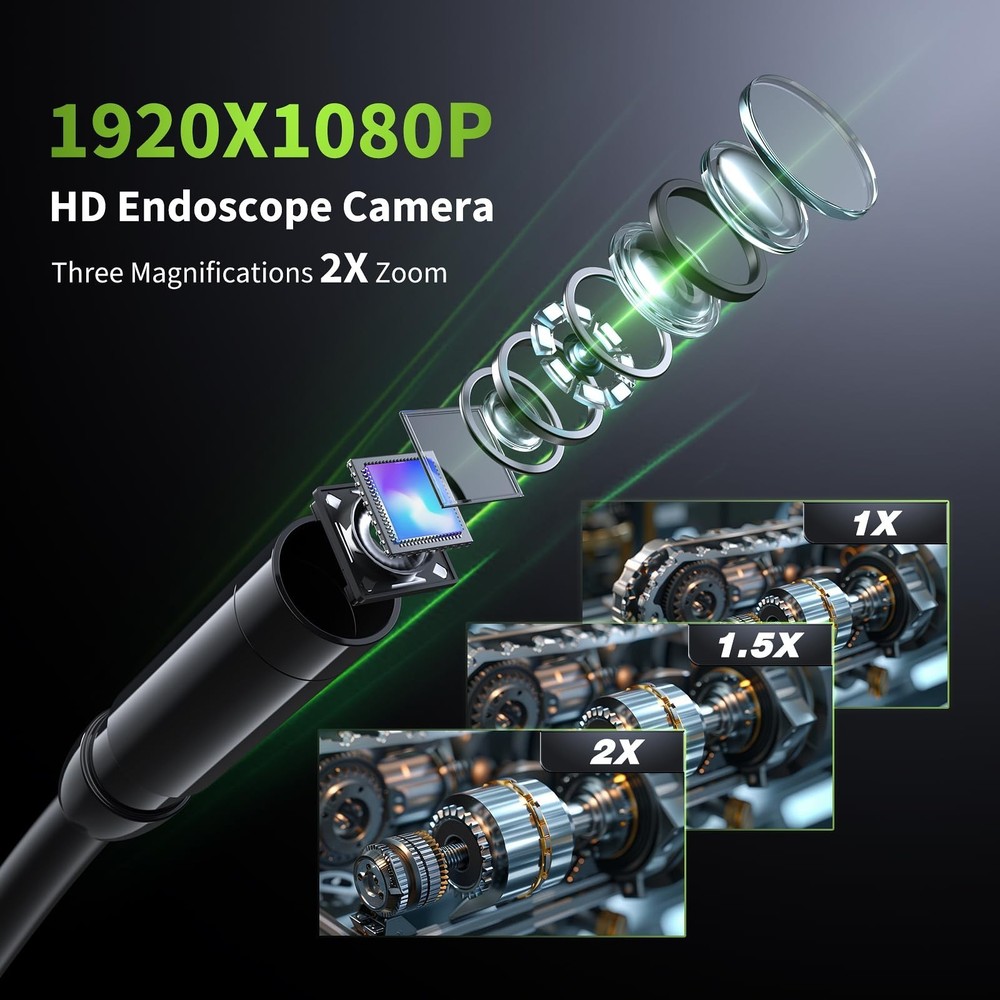 Endoscope Camera with Light, 4.3" Inspection Camera, 1920P HD Borescope with ...